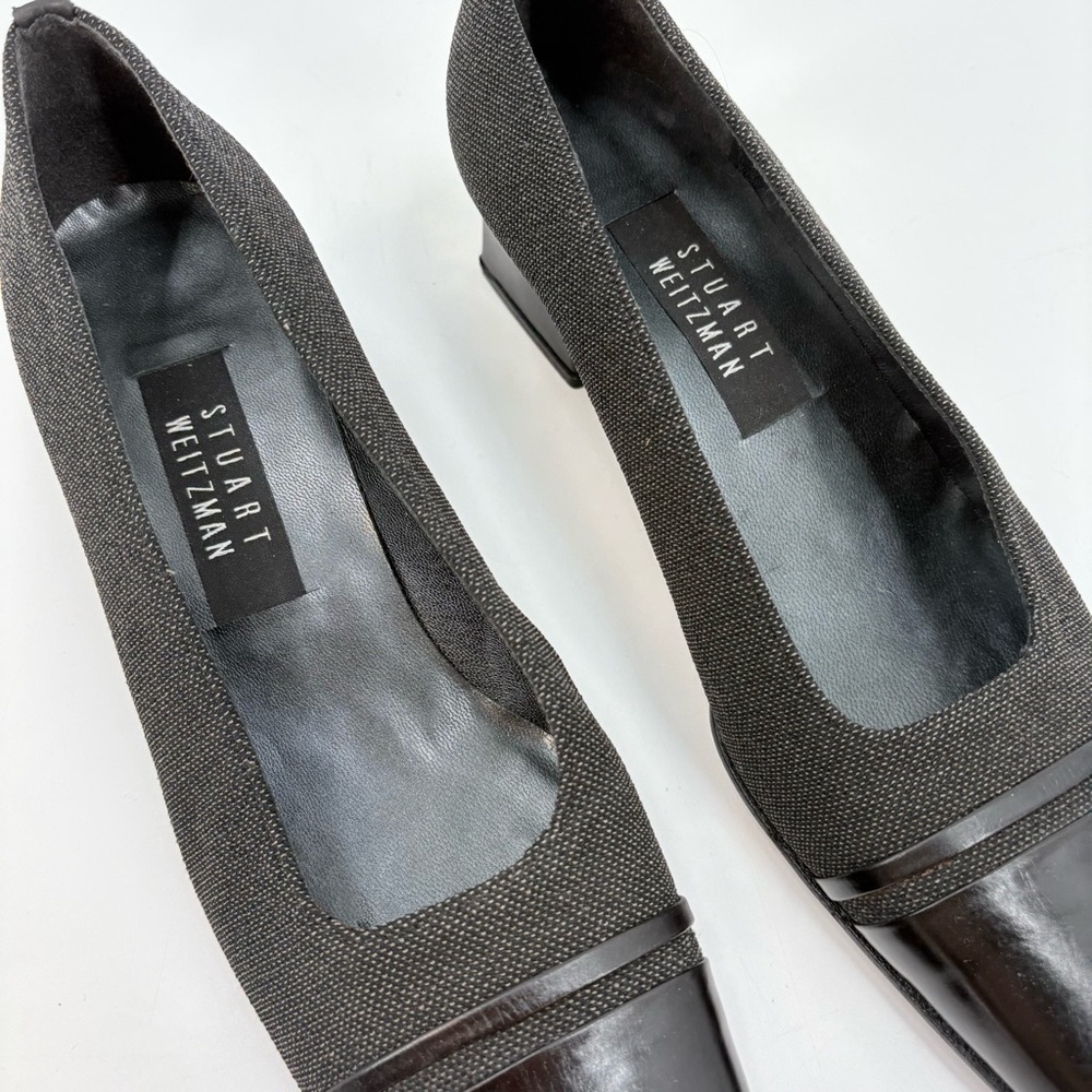 Stuart Weitzman Square Toe Block Heel Pump Size 8b - image 3